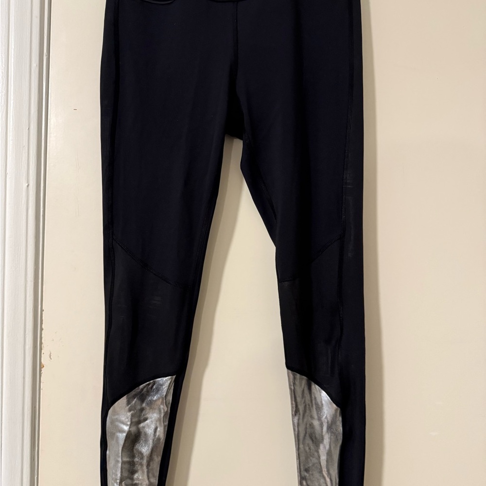 Alala High Waist Black and Silver Leggings
